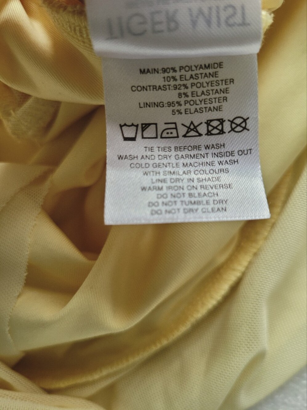 Tiger Mist Strapless Lace Dress Asymmetrical Ruffle Hem Pale Yellow - Picture 13 of 16